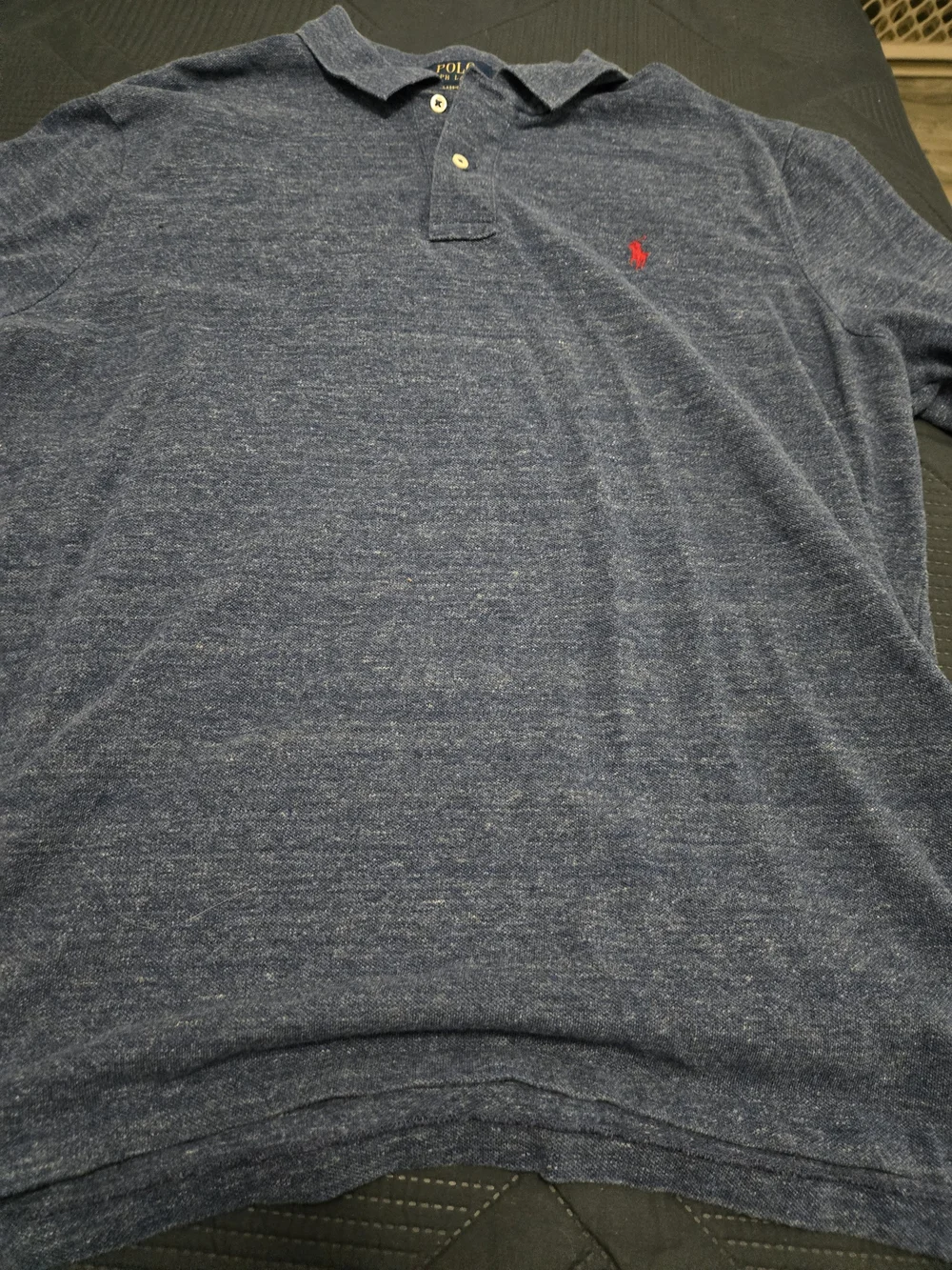 Polo by Ralph Lauren Classic Fit Heathered Navy Polo Shirt Xl